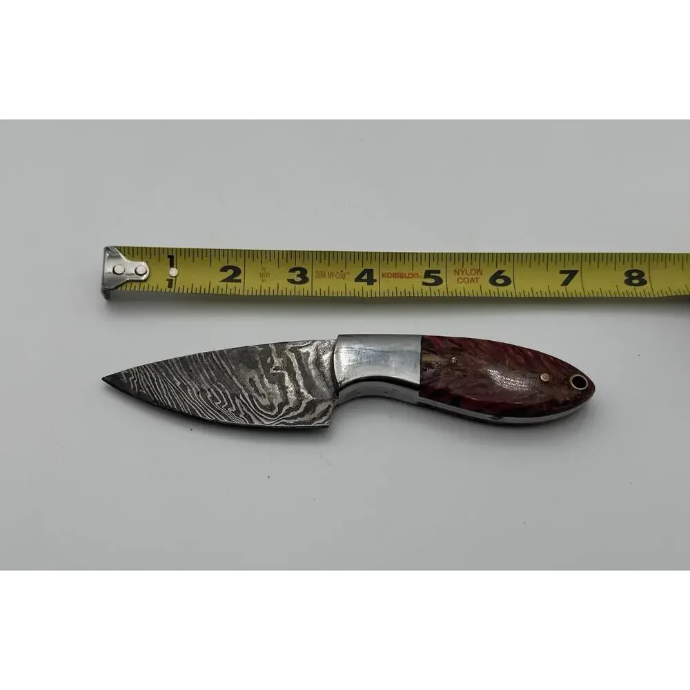 Handmade Damascus Steel Fixed Blade Knife w/ Leather Sheath – Pakistan Made NEW
